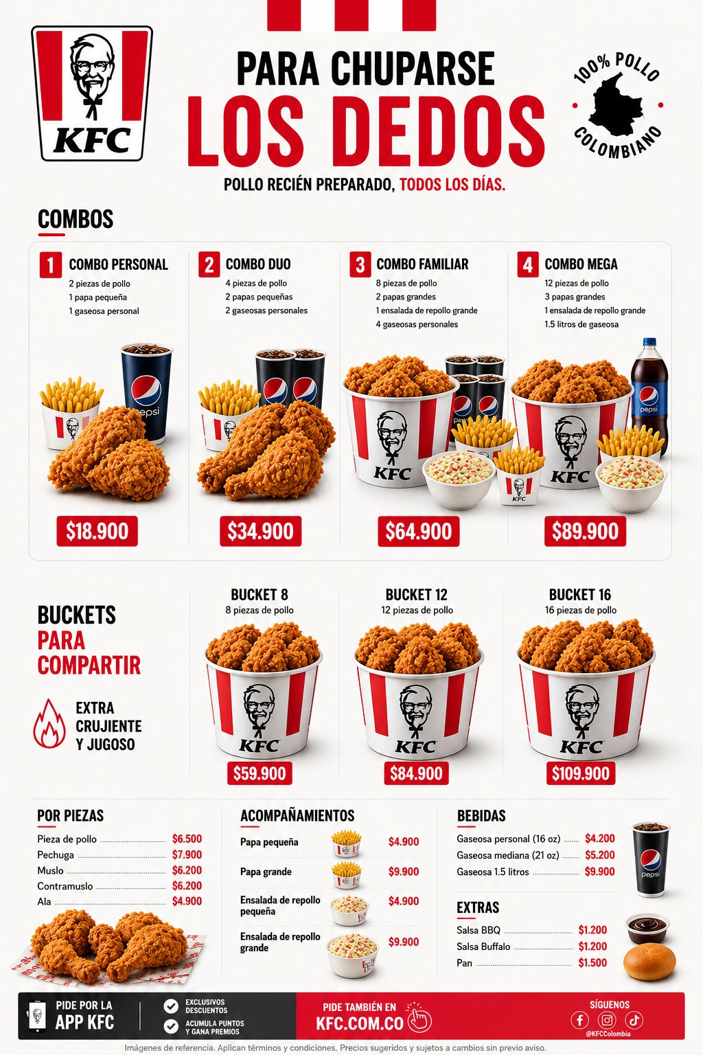 Menú KFC